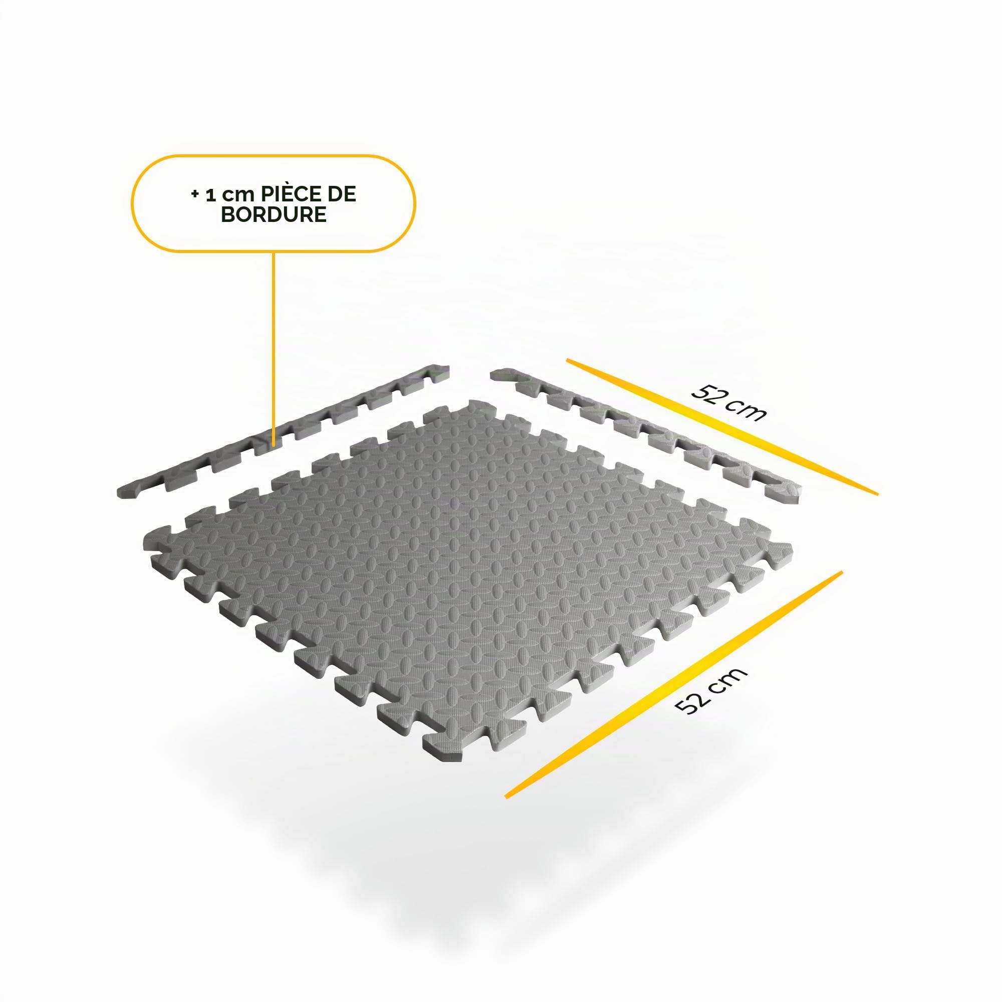 Bestlivings Lot de 16 tapis de protection de sol pour protéger votre piscine (52 x 52 x 1,2 cm) – 4,32 m² – Système d'emboîtement robuste extensible à volonté