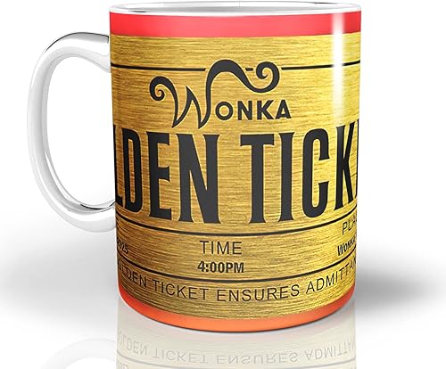 Taza de 11 onzas 15 onzas de cerámica blanca Willy St Wonka Año Nuevo dorado para el Día del Padre para vacaciones eventos cumpleaños amigos