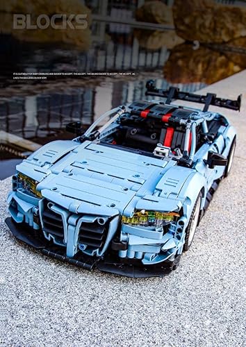 Miniatura 3 de Lemess Kit de construcción de coches deportivos para BMW M4, 1 10 Technics Speed Racing modelo de exhibición de coches, 2280 piezas, juguete de
