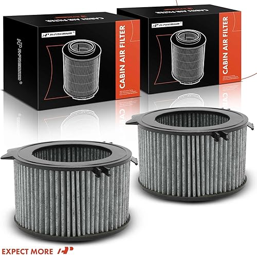 Miniatura 7 de A-Premium Filtro de aire de cabina de 2 piezas con carbón activado compatible con Volkswagen Eurovan 1999 2000 2001 2002 2003, repuesto # 7D0819989