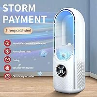 Vista 4 de Personal Air Cooler With Humidifier 6 Speeds Leafless Fan Filtering, Humidifying And Strong Cold Personal Space Air Cooler For Bedroom, Office
