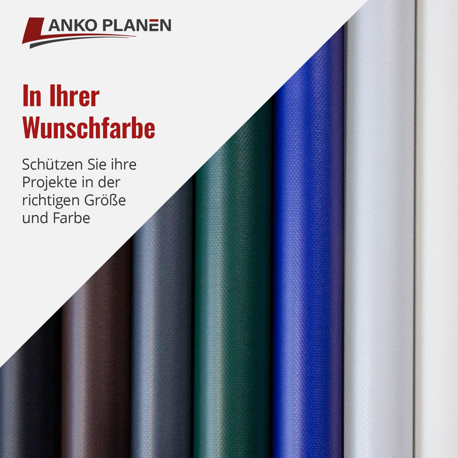 ANKO PLANEN PVC Plane 700g/m² - reißfeste LKW Plane & Abdeckplane matt - Wasserdicht, UV-beständig & wetterfest - grau - 2,5m x 3m