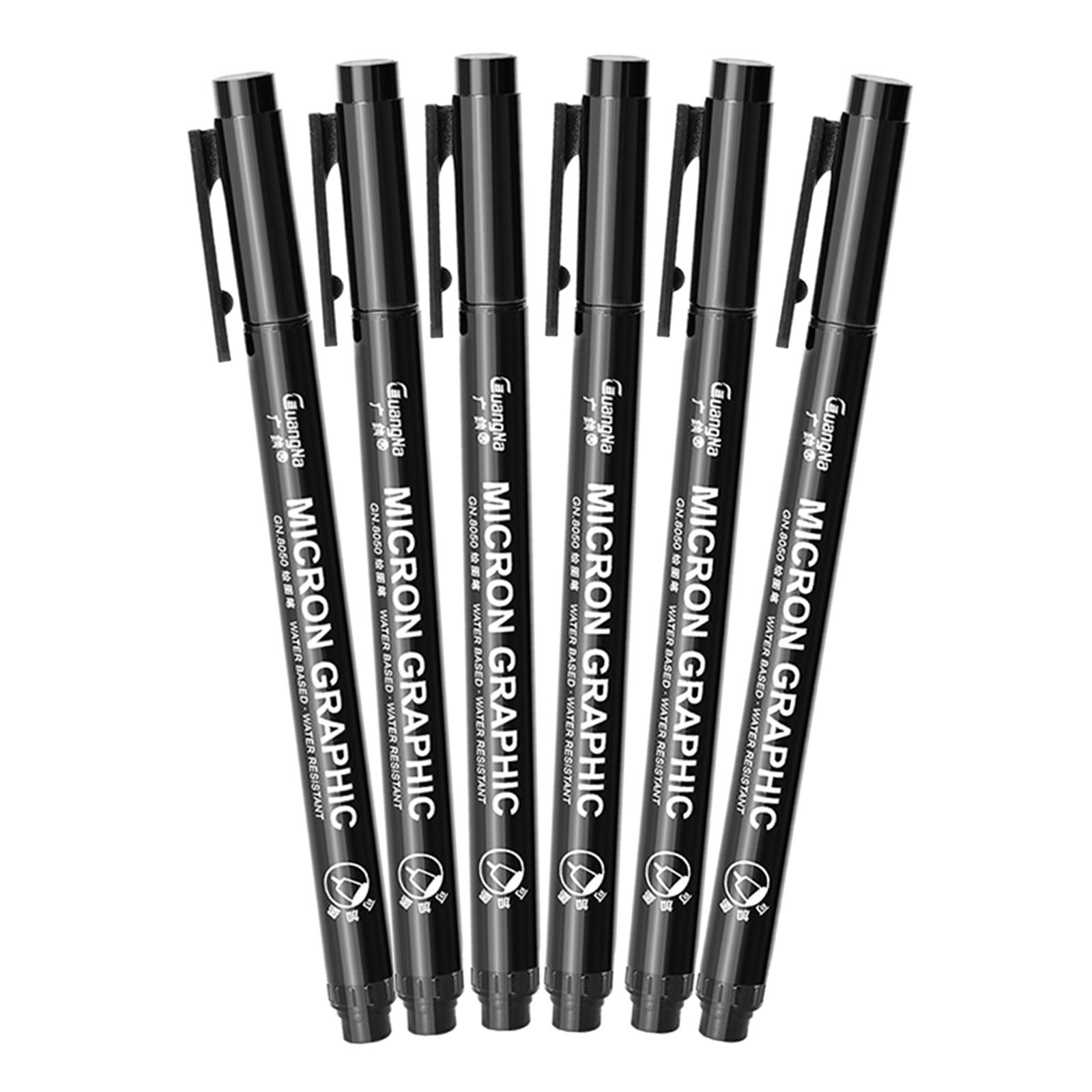 10 zestawów Uni Pin Fine Liner Pen Rysunek Pigment Marker Wodoodporny Szkicowanie 6 sztuk