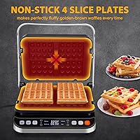 Vista 3 de Taylor Swoden Panini Press Waffle Maker, 1600W Electric Indoor Grill with Non-Stick Double Sided Plates, LED Touch Screen, Independent Temperature