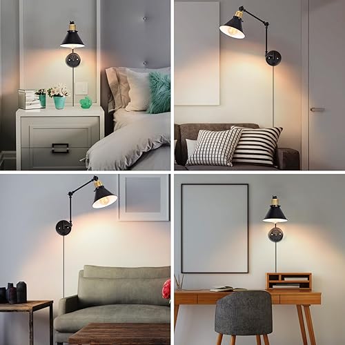 Miniatura 8 de TRLIFE Aplique de pared regulable, apliques de pared con control remoto, atenuación de 10% a 100% y temperatura de color ajustable de 2700 K-6000 K,