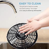 Vista 4 de Placa para freidora de aire de 6.5 cuartos para freidora de aire Ninja OP302/OS301/OS300/FD302/FD305 Foodi Freidoras de aire, bandeja de rejilla