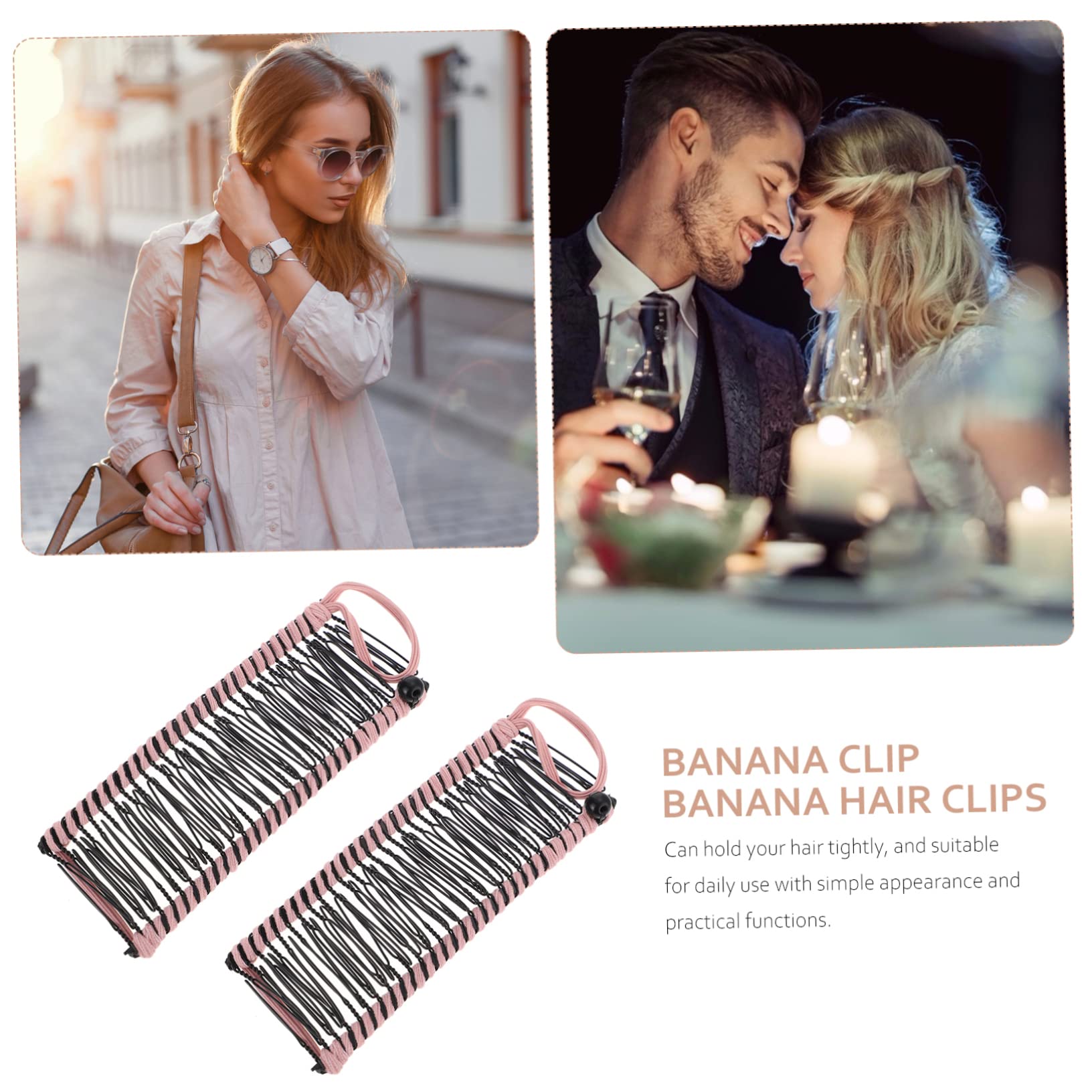 Beaupretty 6pièces Pince Banane Pour Chignon Accessoire De Coiffure Pratique Pour Cheveux Épais Et Bouclés Outil De Stylisation Dents