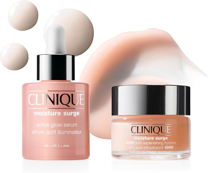 Moisture Surge Duo - Suero de brillo activo Moisture Surge 1 Fl Oz +100H Hidratante de reposición automática Hidratante facial sin aceite 1 Fl Oz