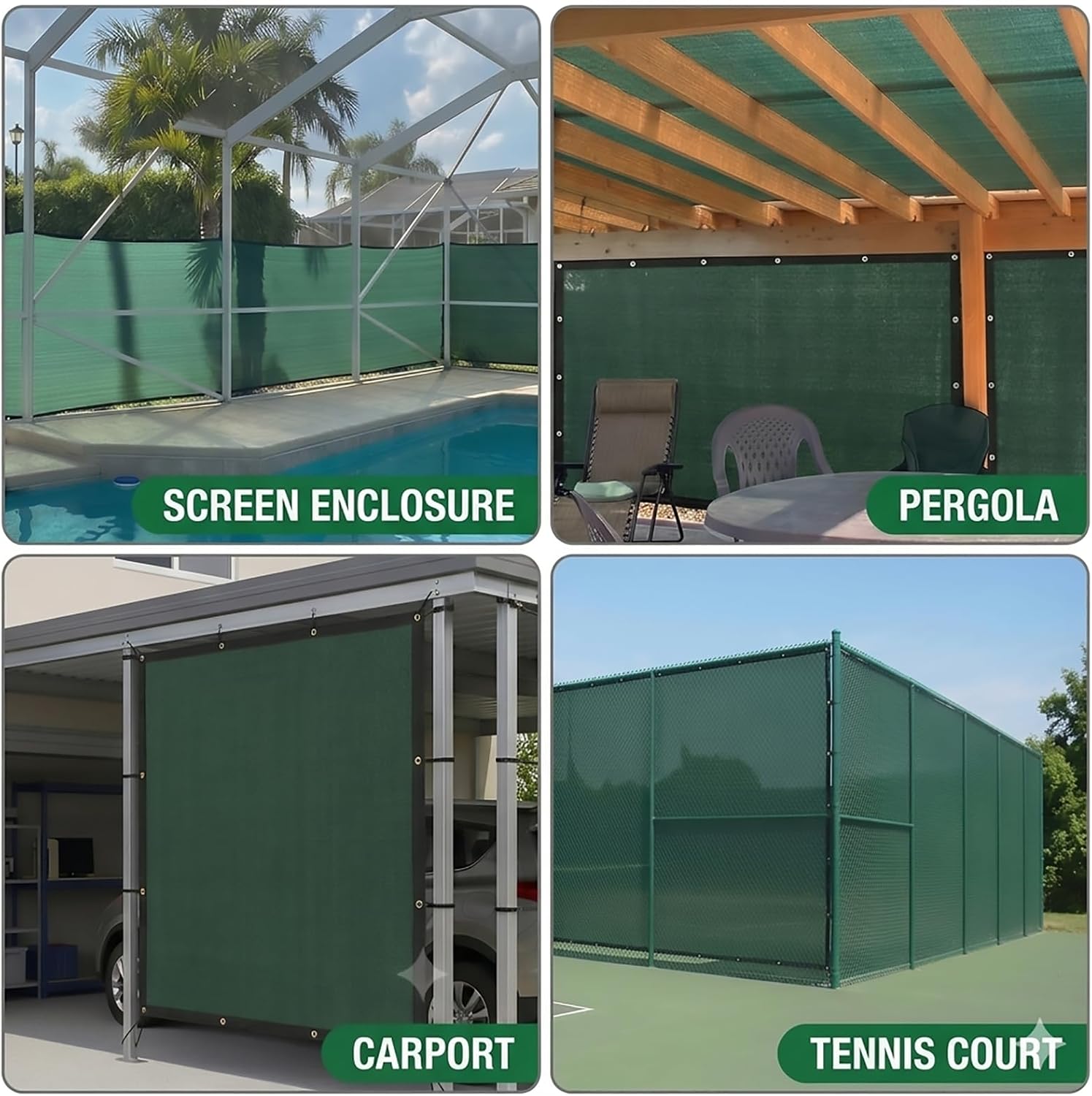 Privacy Screen 6ft x 100ft Dark Green HDPE Fence 90% Blockage