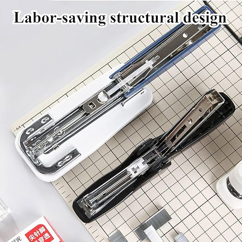 Miniatura 7 de M&G Engrapadora de escritorio, engrapadora de oficina sin esfuerzo con capacidad de 25 hojas, dos modos de encuadernación, incluye 1000 grapas y