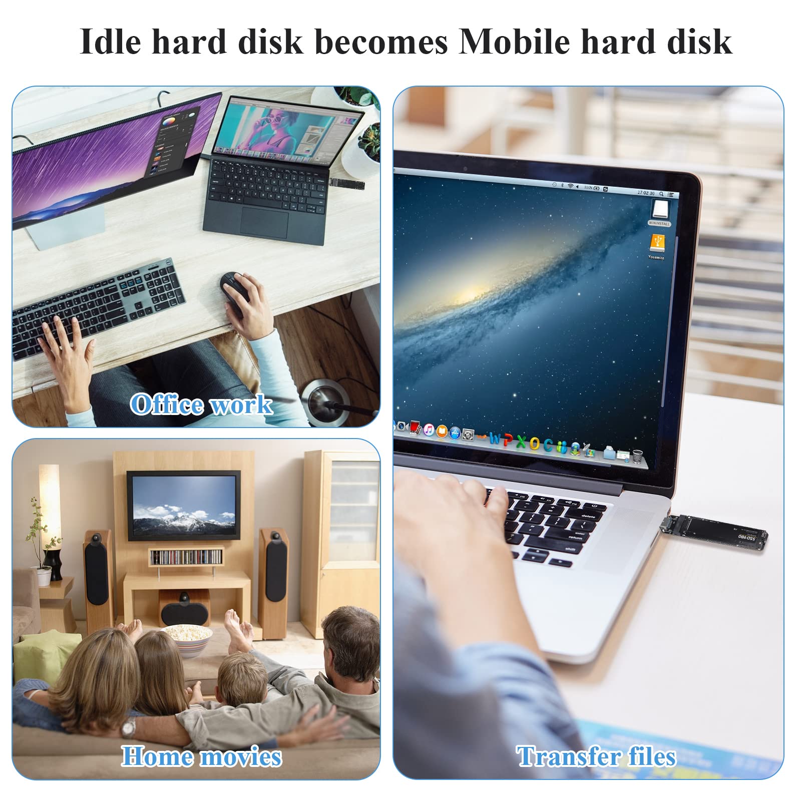 Adattatore SSD M.2 A USB 3.2 - Doppio Protocollo NVME/SATA, 10 Gbps, Chip RTL9210B - Foto 7