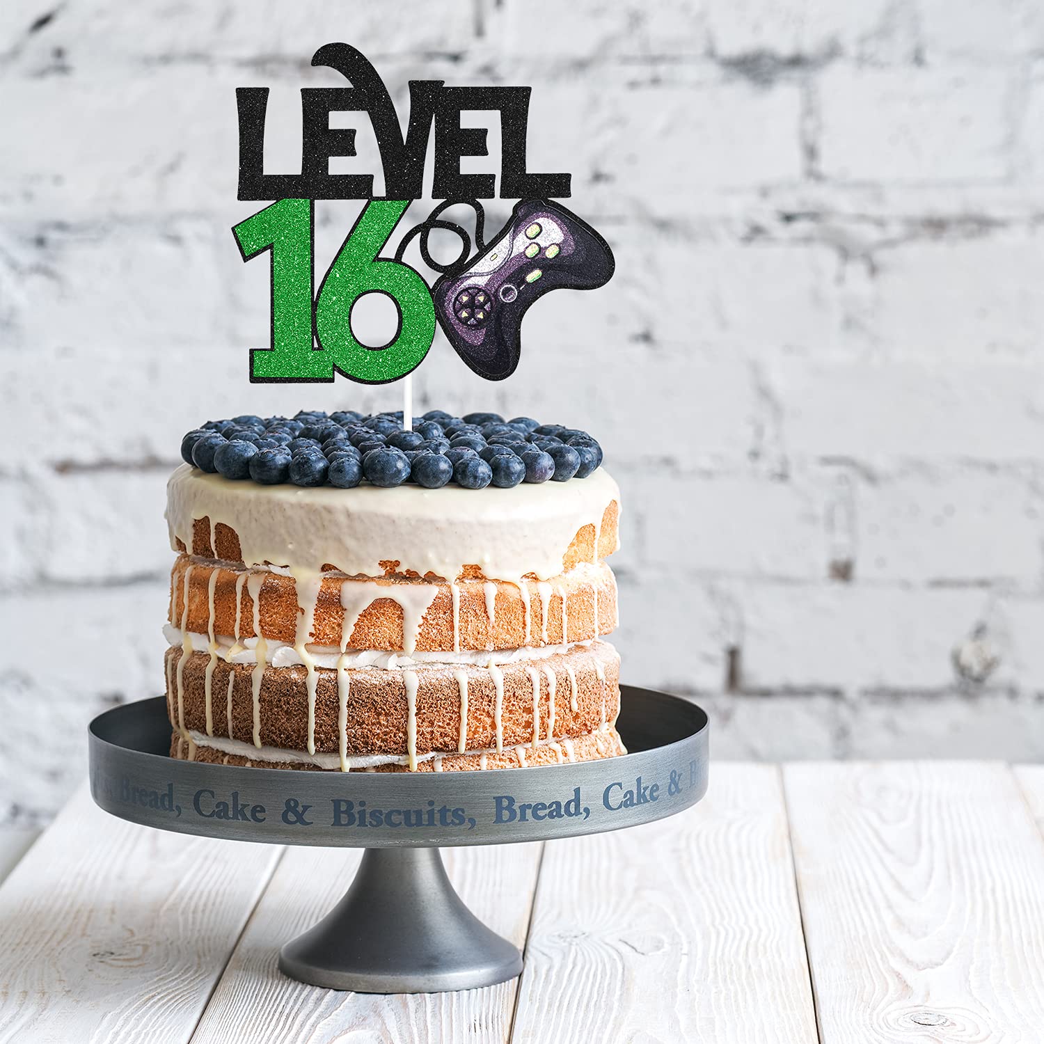 Video Game Controller Cake Topper Decorations - 16 Inch Glitter Paper Party Supplies For Birthday Cakes