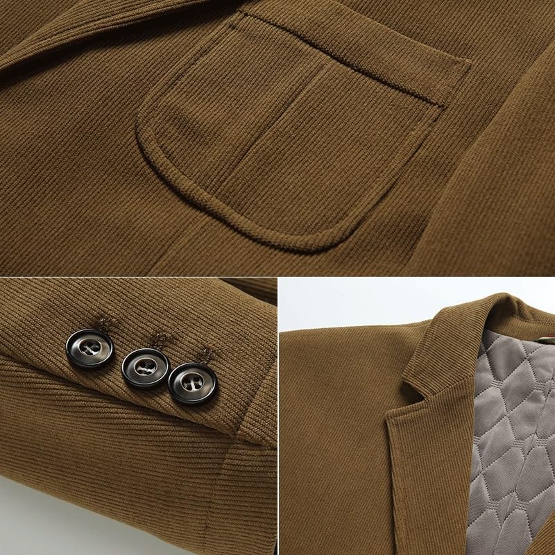 Mens Brown Sport Coat Casual Two Button Business Suit Jacket2