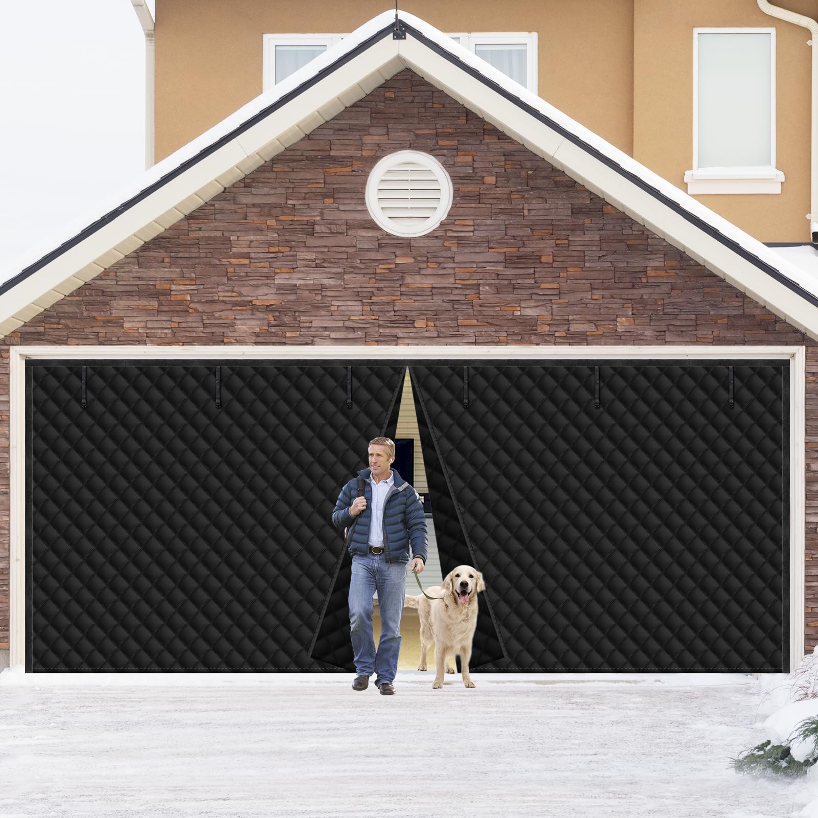 Togarhow 16x7 Insulated Garage Door Curtain