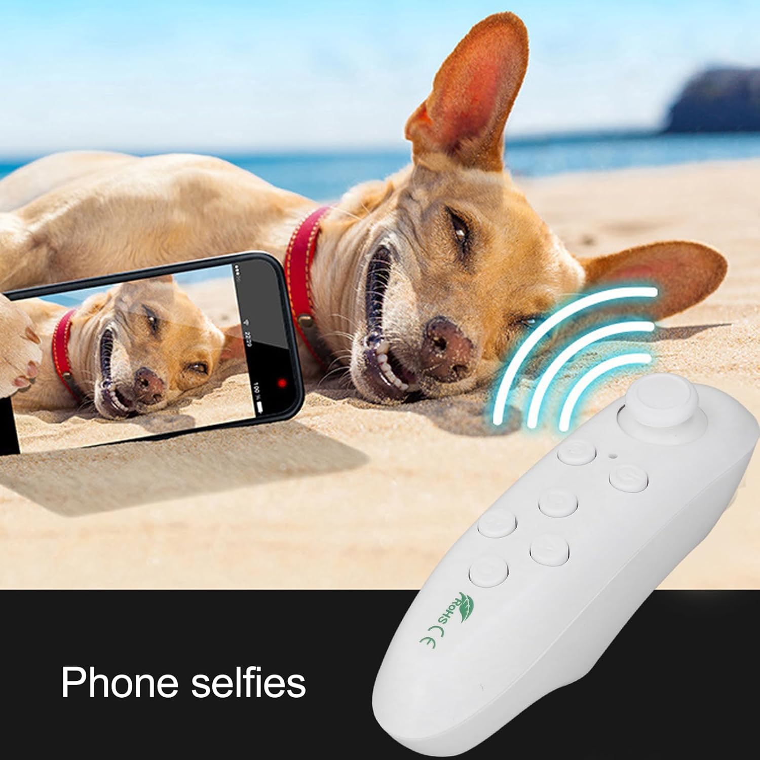 VBESTLIFE Mini VR Remote Control, VR Remote Controller for Android, Bluetooth Selfie Timer Joystick, Gamepad Game Controller for Android, for IOS, for PC (White)