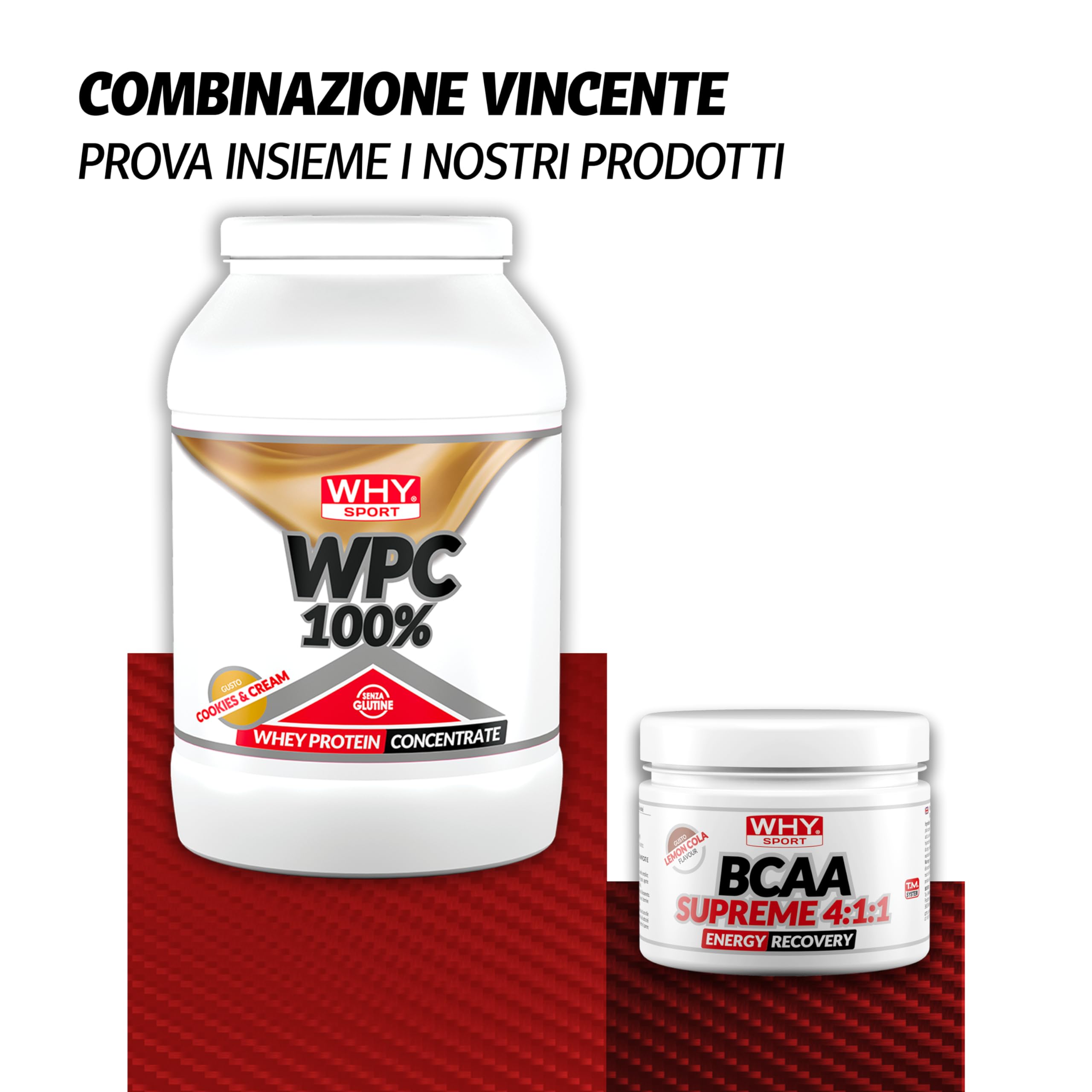 WHY SPORT WPC 100% WHEY - Proteine Whey - Proteine in Polvere per la Massa Muscolare - Senza Glutine - Gusto Cookies & Cream - 2 Kg