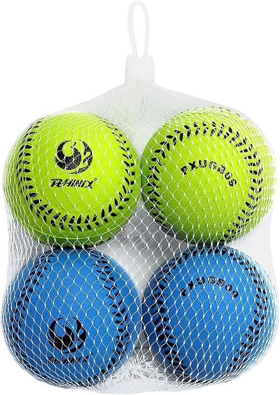 PHINIX Foam Baseball for Kids Practice- 4 Pack (Blue & Green)