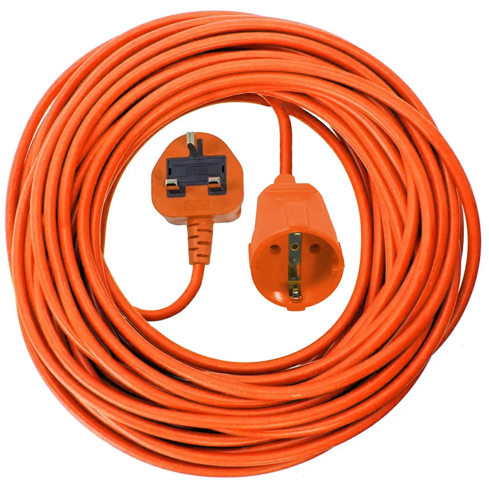 SPARES2GO 10m Mains Power Cable UK 3 Pin Plug compatible with Worx Lawnmower Strimmer Chainsaw