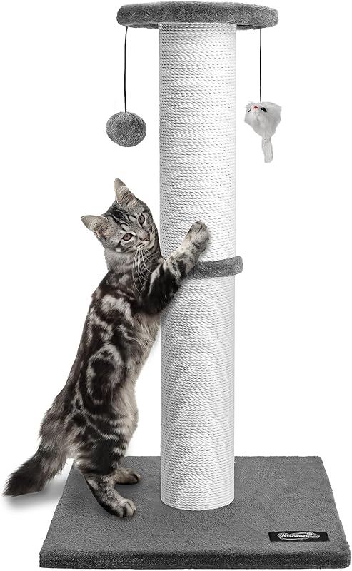 Arranhador para Gatos Grandes com 86,36 cm de Altura e Base Estável Ahomdoo