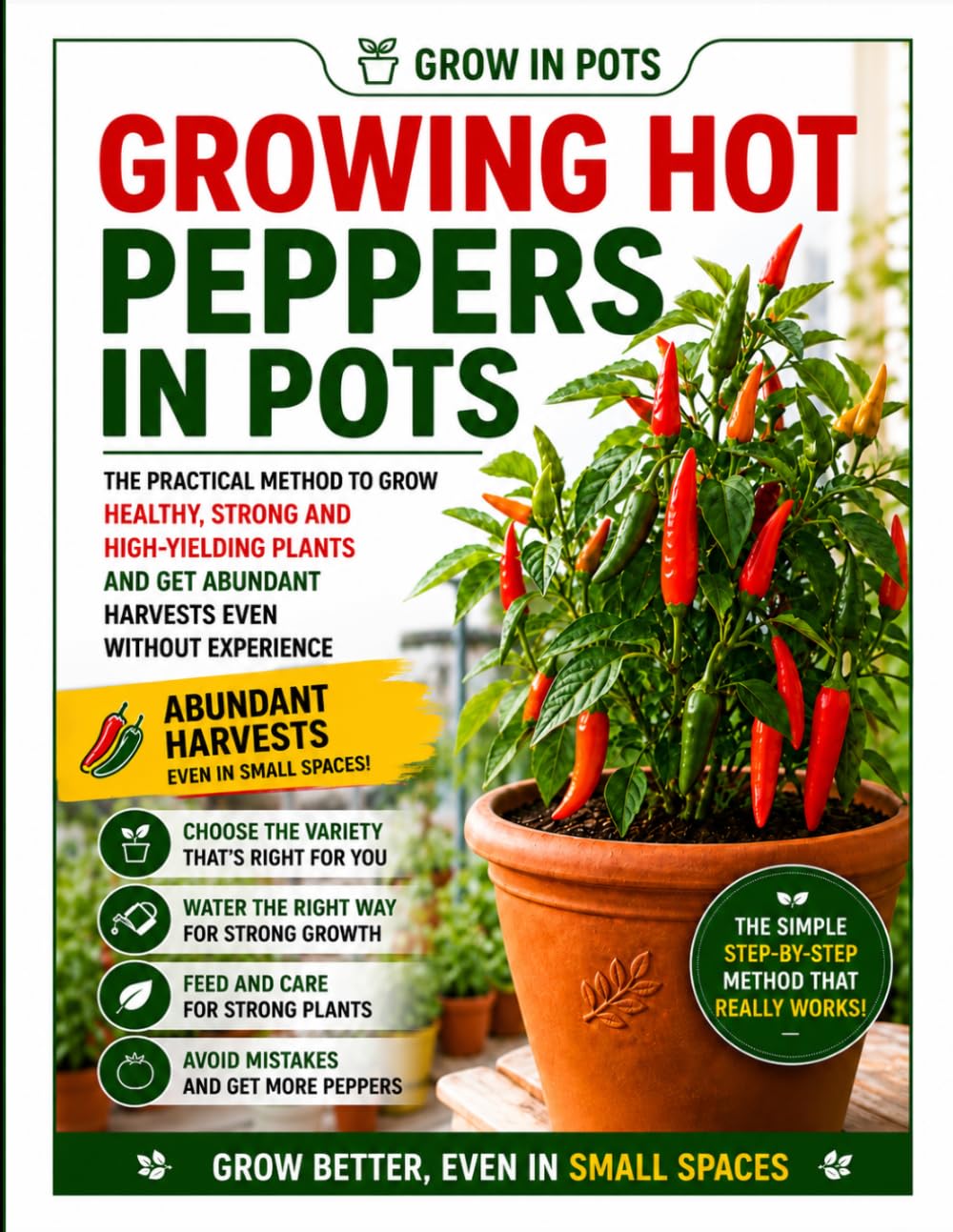 Hot Peppers in Pots: The Practical Step-by-Step Method to Grow Healthy Plants and Get Abundant Harvests Even as a Beginner (Grow in Pots)