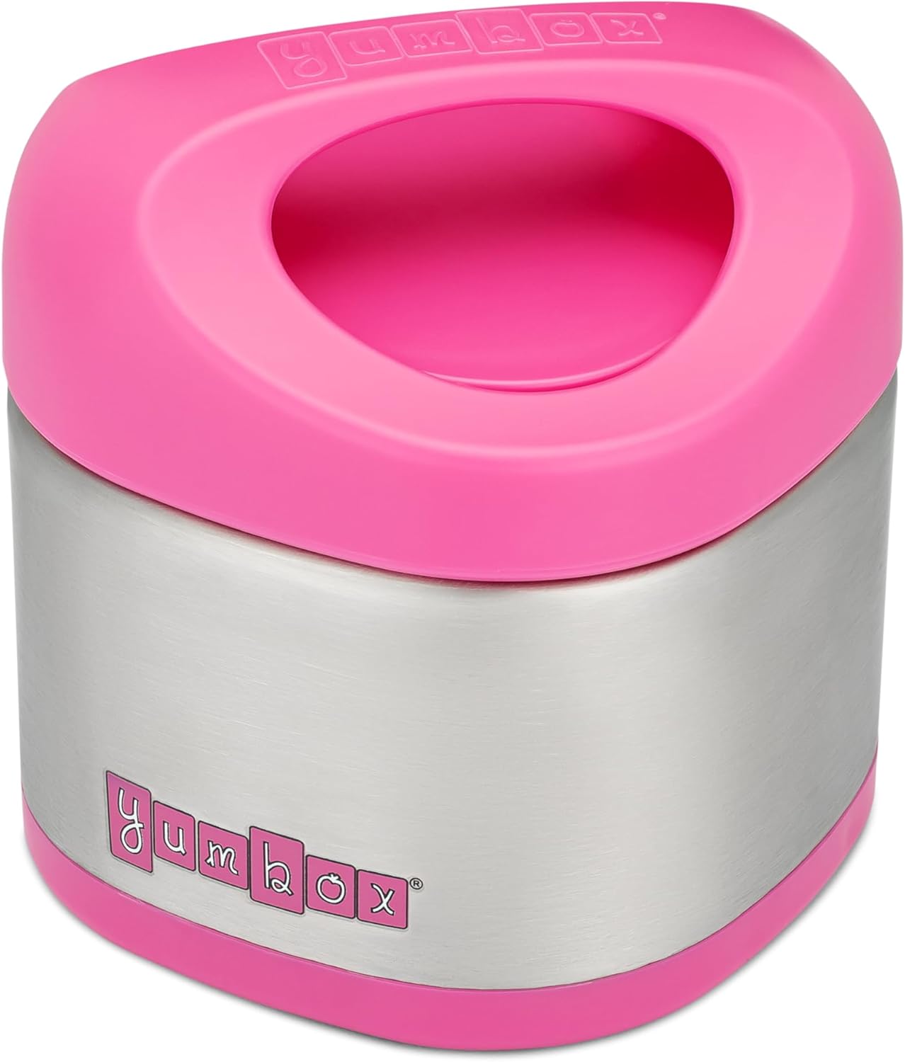 Yumbox Cubi Triple Insulated Stainless Steel Thermal Jar - 10oz Leakproof Hot & Cold Kids Food Jar - Wide Opening, Easy-Open Lid, Carry Handle - Bento Lunch Box for School - Hot Pink