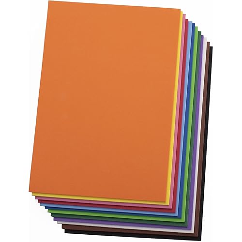 Eva Foam Sheets, 12 Assorted Colors, 2mm Thick, 6 x 9 Inch, Handicraft Foam Paper for Arts and Crafts, by Ader Products - 12 Sheets