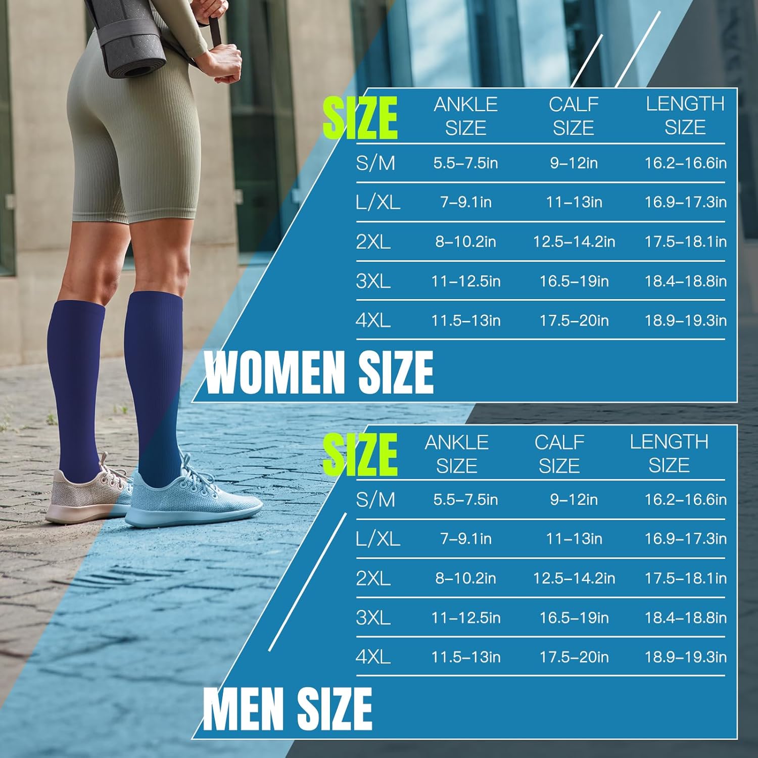 Open Toe Compression Socks Women & Men-3 Pairs 20-30 mmHg Knee High Stockings for Circulation Support - Image 5