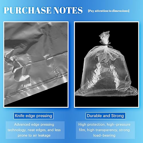 Miniatura 3 de WFPLUS Paquete de 100 bolsas planas de plástico transparente de 18 x 24 pulgadas bolsas de mercancía de ropa para alimentos pan masa embalaje de