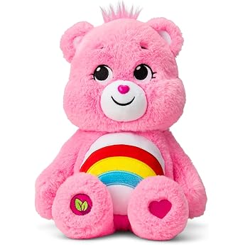 Care Bears 22061 14 Inch Medium Plush Cheer Bear Collectable Cute Plush Toy Cuddly Toys for Children Soft Toys for Girls and Boys Cute Teddies Suitable for Girls and Boys Aged 4 Years + Pink