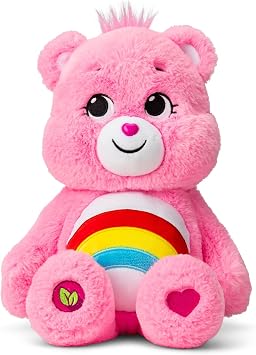 Care Bears 14" Cheer Bear Plushie - Medium Size - Pink Plushie for Ages 4+ Perfect Stuffed Animal Holiday, Birthday Gift, Super Soft and Cuddly Good For Girls and Boys, Employees, Collectors