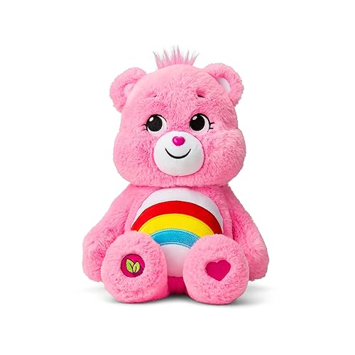 Care Bears 14" Cheer Bear Plushie - Medium Size - Pink Plushie for Ages 4+ – Perfect Stuffed Animal Holiday, Birthday Gift, Super Soft and Cuddly – Good For Girls and Boys, Employees, Collectors - Care Bears 14" Cheer Bear