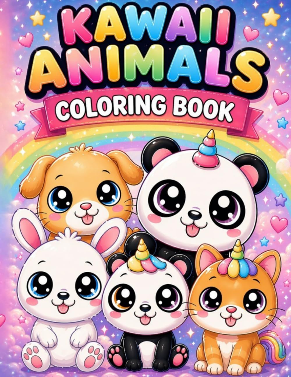 Kawaii Animals: Cute & Easy Coloring Book