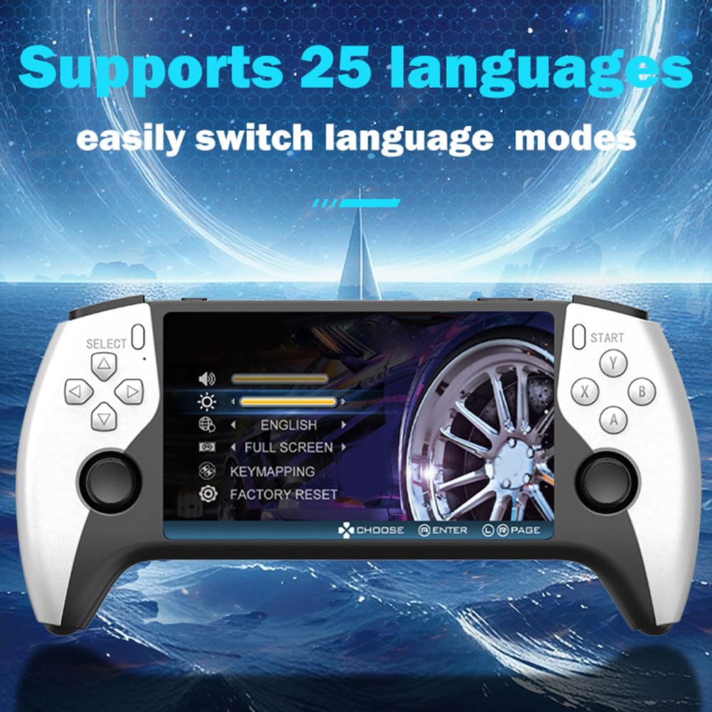 Retro-Handheld-Spielkonsole, Tragbare IPS Gaming Konsole mit über 20.000 Spielen, Unterstützung für 64GB-TF-Karten, 3000-mAh-Akku, Spielkonsole für nostalgische Gamer, Familie & Freunde