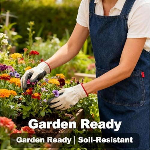 Miniatura 6 de Delantal Jour para adultos, delantal de algodón ligero con bolsillo frontal, delantales traseros cruzados para mujeres y hombres, delantal de cocina