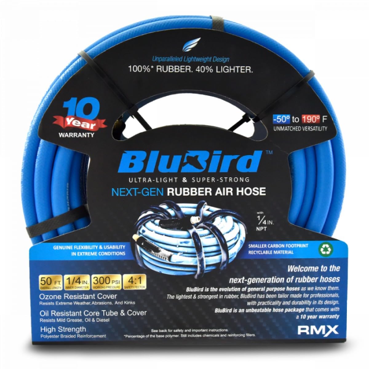 BluBird Lightest, Strongest, Most Flexible Rubber Air Trousers (1/4" x 50') - BB1450