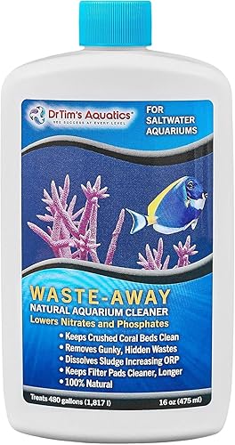 DrTim's Aquatics Agua salada Waste-Away – Tanque de peces natural y solución de gestión de residuos de acuarios para disolver y limpiar lodos