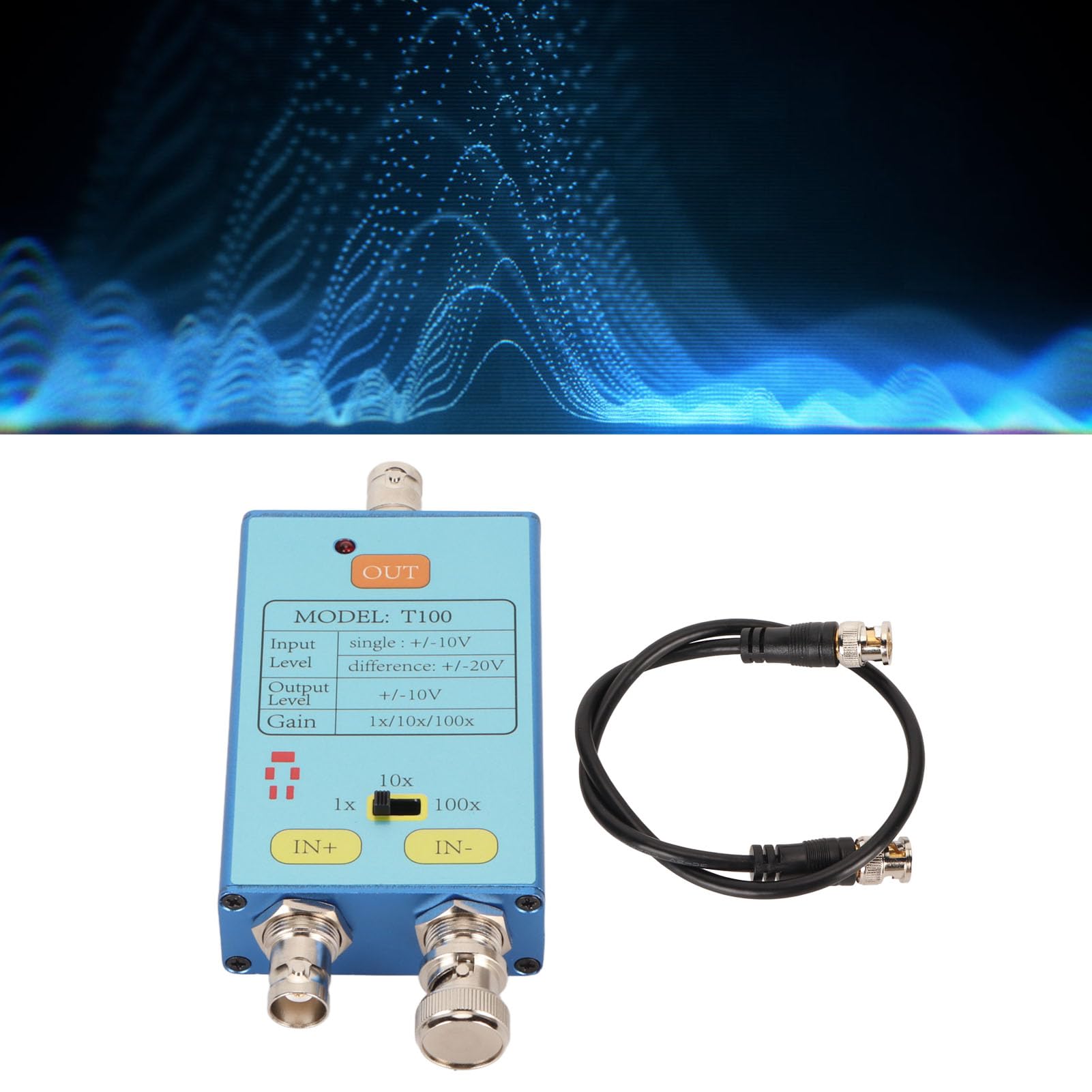 Osciloscopio de Sonda Diferencial T100, Amplificación 10X 100X,