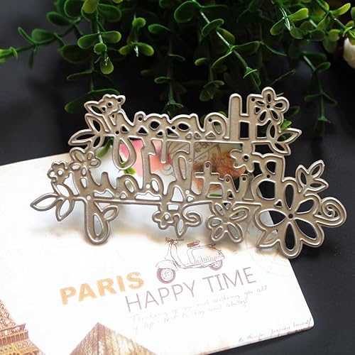 Miniatura 7 de Alminionary Troqueles de feliz cumpleaños para hacer tarjetas, plantillas de troqueles de corte de metal, plantilla de estampado de palabras para