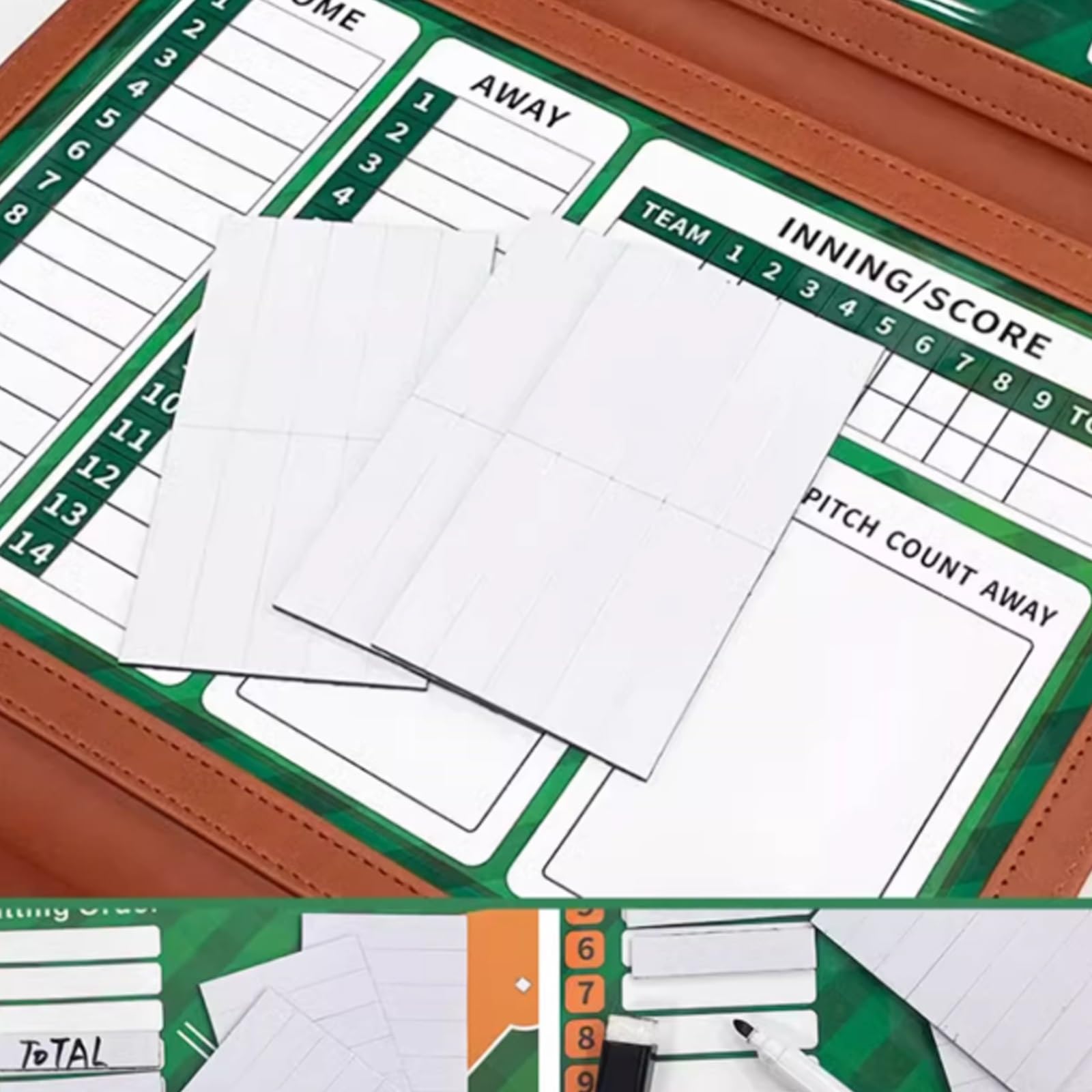 Baseball-taktiktafel, Baseball Magnettafel mit Folienstift für Modernes Coaching mit Abwischbarer Oberfläche, Faltbares Design, Leicht zu Transportieren, Ideal für Wettkämpfe