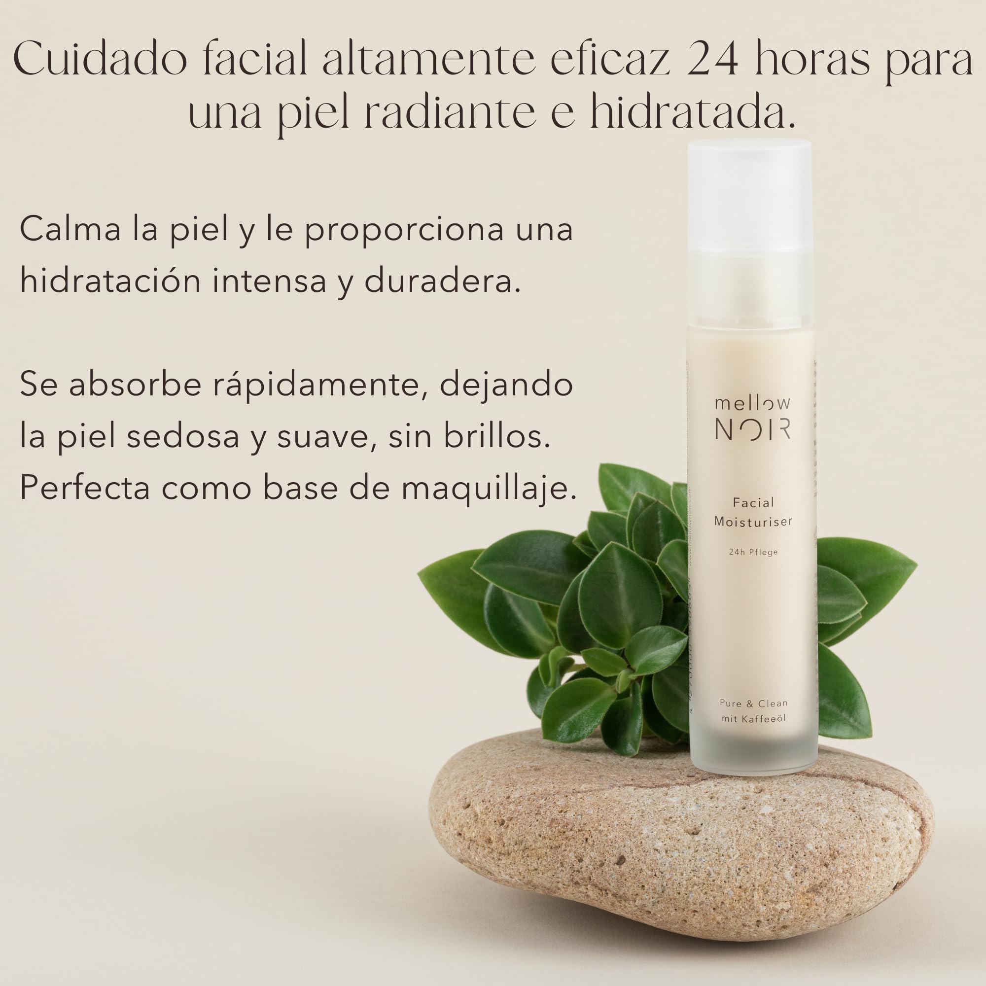 mellow NOIR Juego de cuidado facial | Concentrated Booster, hidratante facial y suero de vitamina C | suero hialurónico, crema de día y suero de vitamina C | cosmética natural certificada | antiedad
