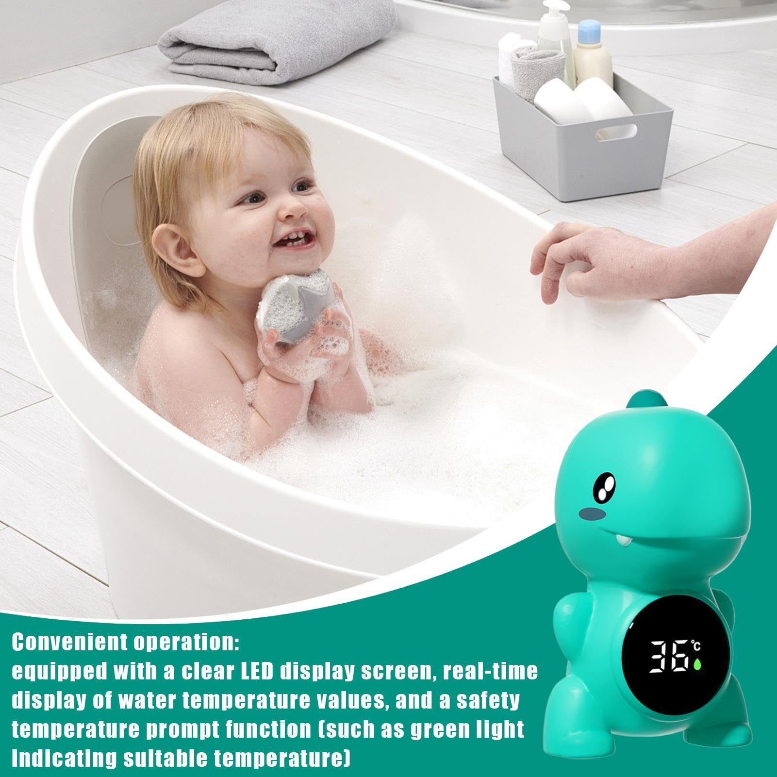 Medidor de temperatura baño bebé: con monitor flotante inteligente, termómetro de agua con cambio de color LED, de verificación | Cuidado recién nacido, baño de niño