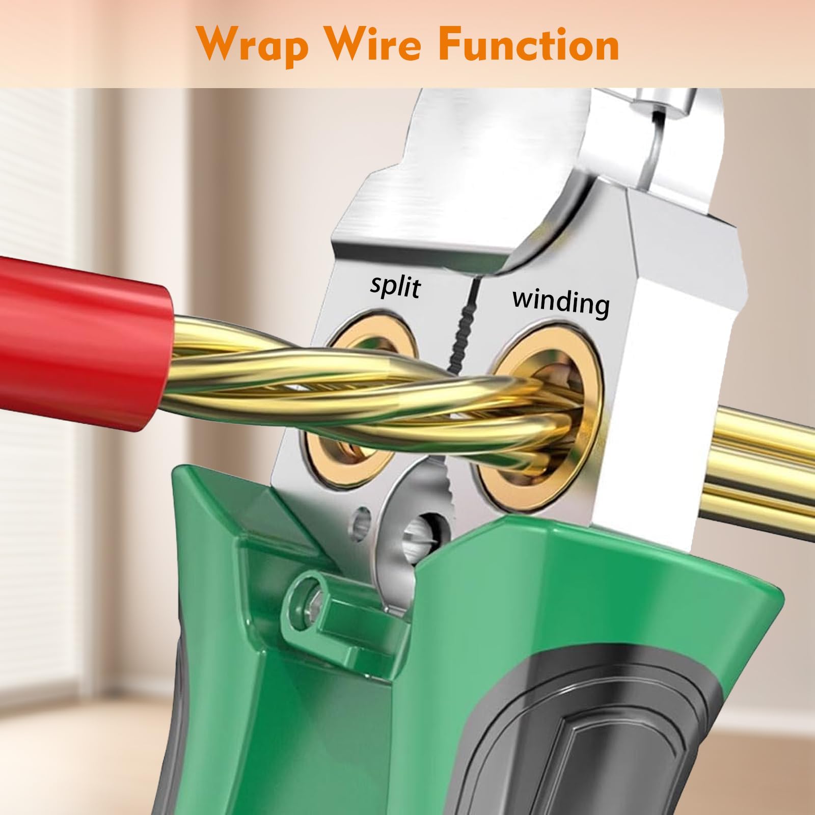 Pelacables 8 en 1 con probador de voltaje, alicates eléctricos profesionales multifuncionales para cortar cables, herramienta de reparación de crimpado (gris)