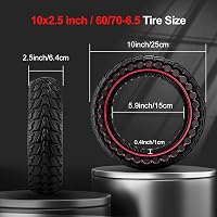 BANGTING 2db Tömör Gumi Roller Abroncs 10x2,5" (60/70-6.5) - Ninebot Max G30/G2 Elektromos Roller Csere Gumiabroncs, Piros 3
