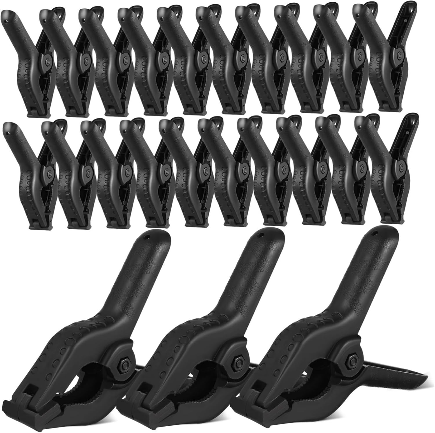 Balacoo 24pcs Heavy Duty Spring Clamps Plastic A-clips for Pool Covers Fabric Support Woodworking Fixing Versatile Background Clips for Crafts