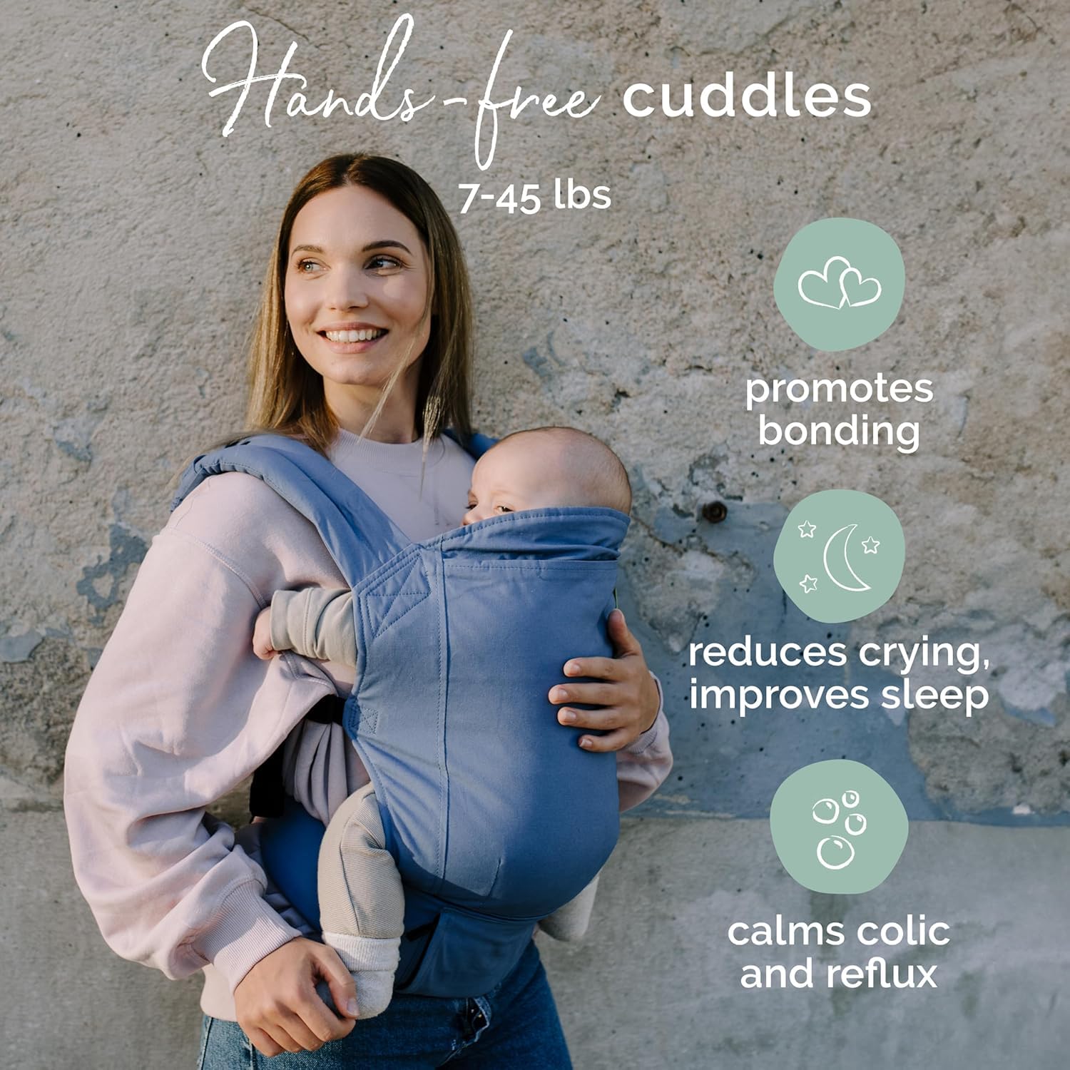 Boba Baby Carrier - Backpack or Front Pack Baby Sling for 7 lb Infants and Toddlers Up to 45 Pounds (Vintage Navy) — view 2