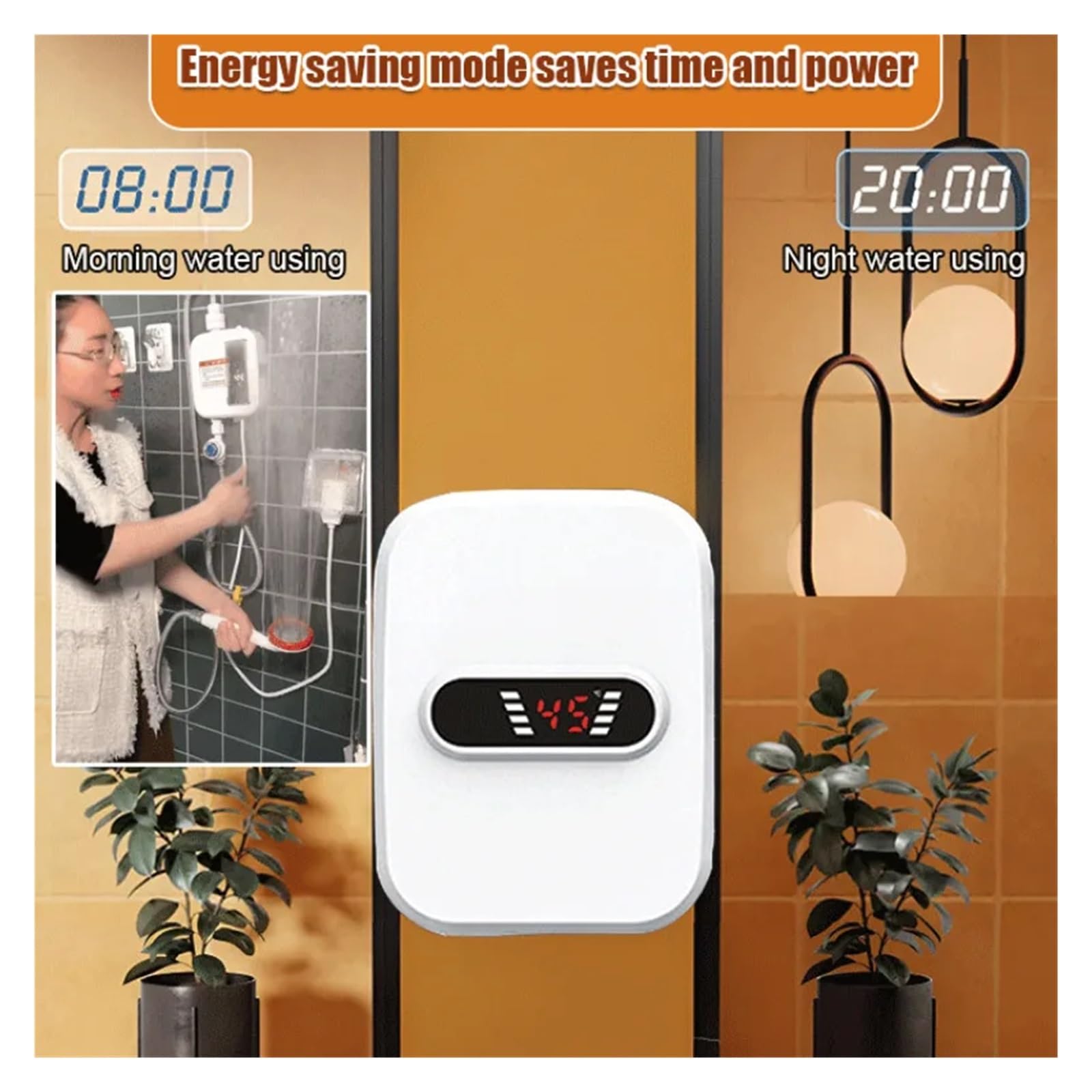 Natychmiastowy Elektryczny Podgrzewacz Wody Ogrzewanie Szybki Gorący Prysznic Z Wyświetlaczem Temperatury Kuchnia Łazienka Mini Szybko I Wygodnie