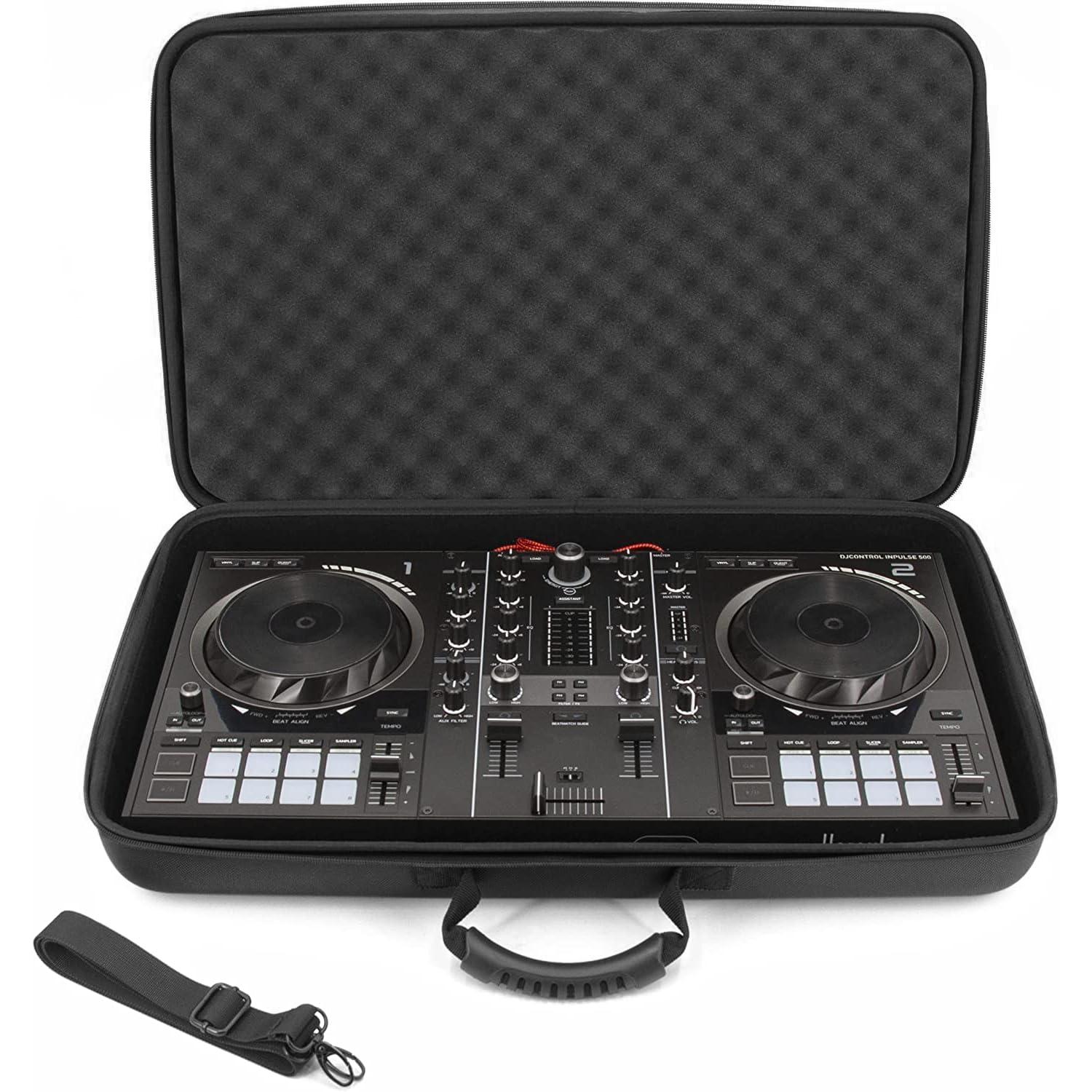 CASEMATIX Reisekoffer kompatibel mit Hercules DJ Controller DJControl Inpulse 500 MK2 oder Hercules DJControl 300 MK2 - DJ-Mixer-Koffer mit gepolstertem Schaumstoff für Audiogeräte - Nur Tragetasche,