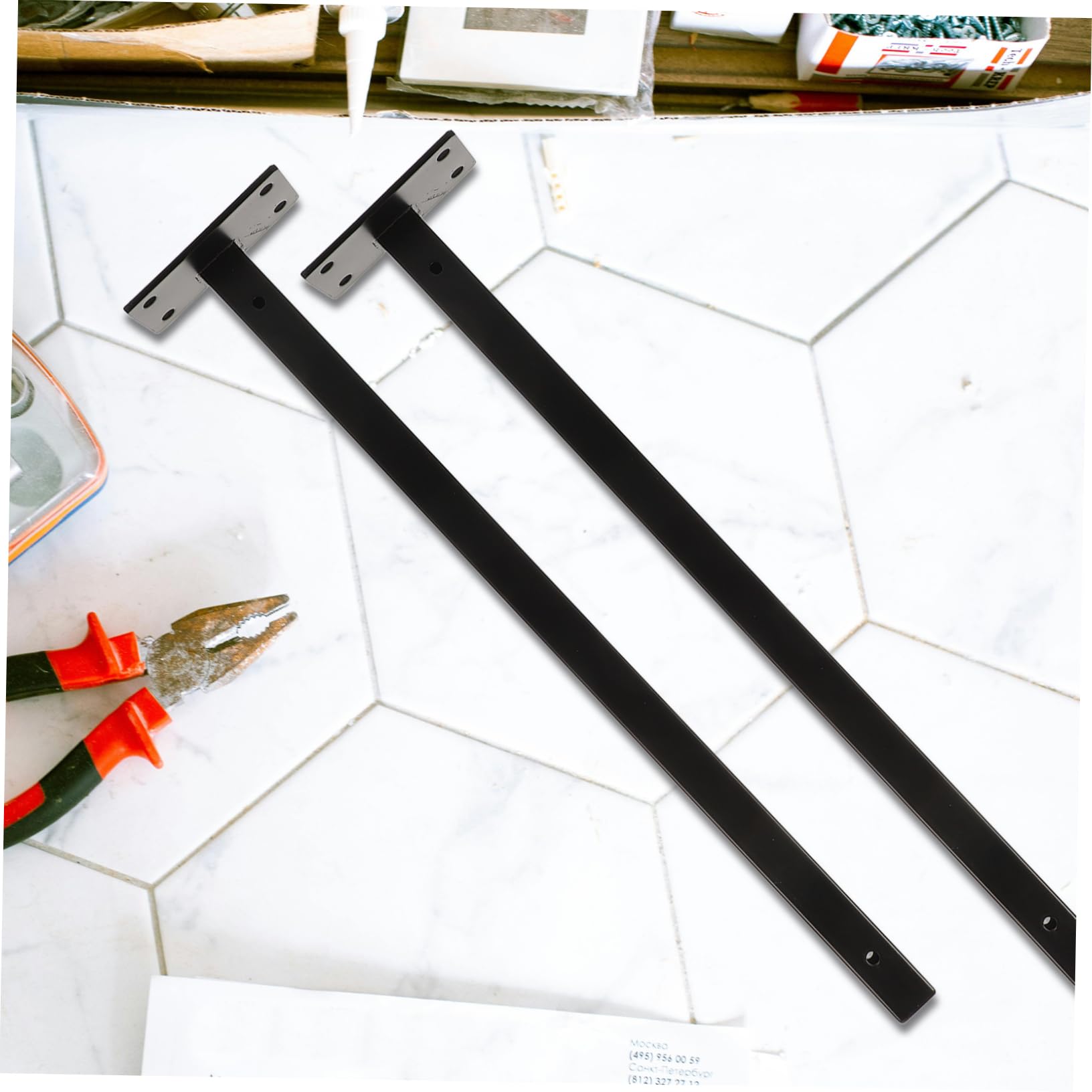 NUOBESTY 4pezzi Staffa Per Cartello Sospeso in Acciaio Inox Supporto Per Mensole Galleggianti Nero Staffe Di Rinforzo Per Mensole Ferramenta Per Montaggio Parete Compresa