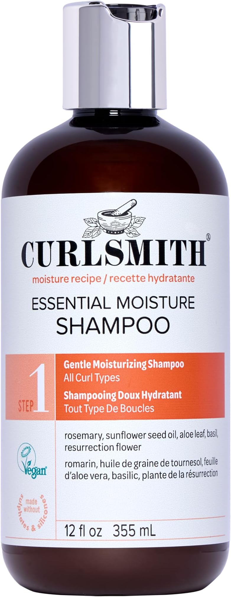 Essential Moisture Cleanser, Gentle Nourishing Shampoo for Wavy, Curly and Coily Hair, Vegan (355ml)