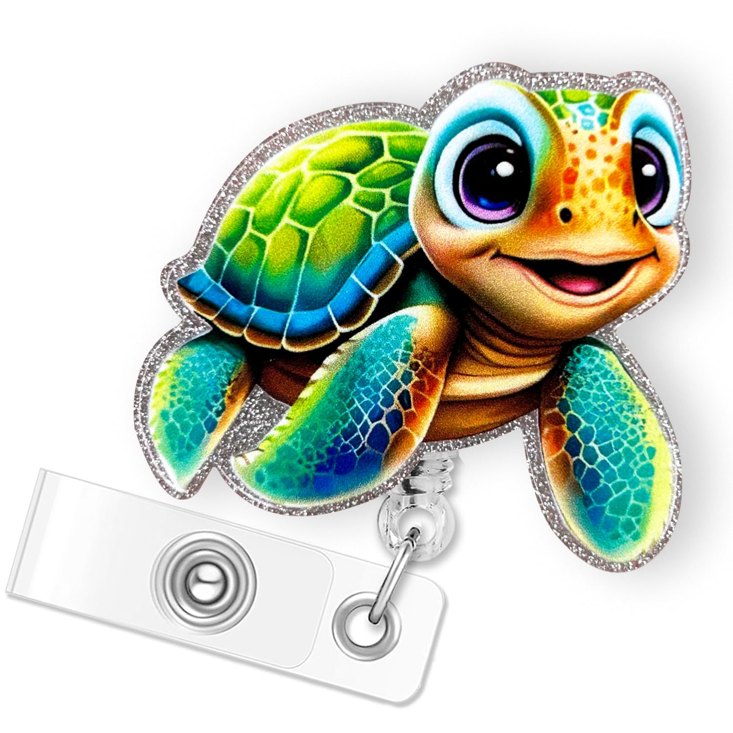 Cute Sea Turtle Badge Reel Holder Retractable for Nurse Nursing RN CNA Doctor Medical Personnel & Teacher | Funny Nurse Gifts Turtle Badge Reel with